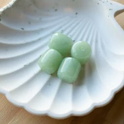 Perles tubes 16x14 mm en résine translucide - Lichen marbré x4