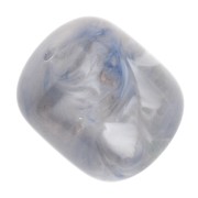 Perles tubes 16x14 mm en résine translucide - Bleu gris marbré x4|raw }}