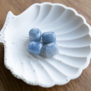 Perles tubes 16x14 mm en résine translucide - Bleu gris marbré x4