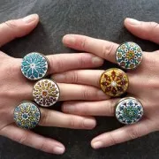 Bague en laiton serti cabochon fond plat ovale 18x13 mm bronze x1