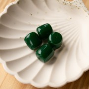 Perles tubes en résine opaque 16x14 mm - Vert émeraude x4
