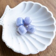 Perles tubes 16x14 mm en résine opaque - Gris glacier marbré x4