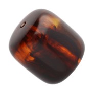 Perles tubes en résine translucide 12x11 mm - Ambre marbré x6|raw }}