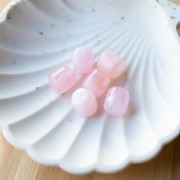 Perles tubes 12x11 mm en résine translucide - Rose clair marbré x6