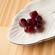 Perles tubes en résine translucide 12x11 mm - Grenat marbré x6