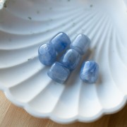 Perles tubes en résine translucide 12x11 mm - Bleu gris marbré x6