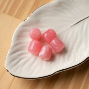 Perles tubes en résine translucide 12x11 mm - Rose foncé marbré x6