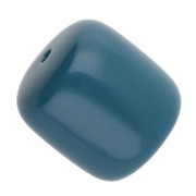 Perles tubes en résine opaque 12x11 mm - Bleu paon x6