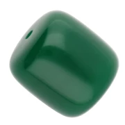 Perles tubes 12x11 mm en résine opaque - Vert émeraude x6