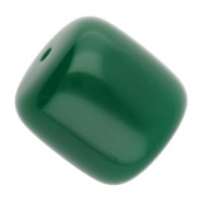 Perles tubes en résine opaque 12x11 mm - Vert émeraude x6