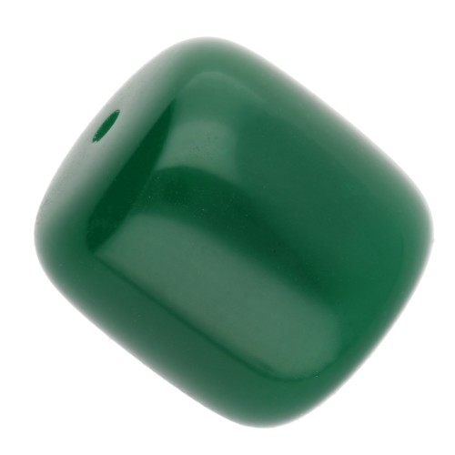 Perles tubes 12x11 mm en résine opaque - Vert émeraude x6