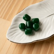 Perles tubes en résine opaque 12x11 mm - Vert émeraude x6