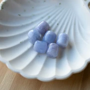 Perles tubes 12x11 mm en résine opaque - Gris glacier marbré x6