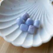 Perles tubes en résine opaque 12x11 mm - Gris glacier marbré x6