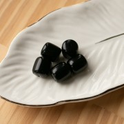 Perles tubes 12x11 mm en résine opaque - Noir x6