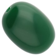 Perle olive 21x15 mm en résine opaque - Vert émeraude x1