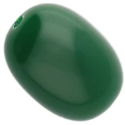 Perle olive 21x15 mm en résine opaque - Vert émeraude x1