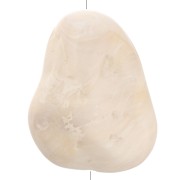 Perle plate irrégulière texturée 29x24 mm en résine opaque - Crème marbré x1|raw }}
