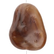 Perle plate irrégulière martelée 29x24mm en résine opaque - Marbré Brun - Crème x1|raw }}