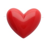 Perles coeur 13x15 mm en résine opaque - trou horizontal - Rouge foncé x6|raw }}