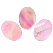 Perles plates ovales en nacre irisé 20x15 mm Rose x4