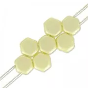 Perles en verre tchèque Honeycomb 6 mm Pastel Cream x20