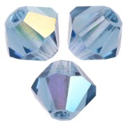 Perles toupies Preciosa - Rondelle Bead 4 mm - Malibu Blue AB x30