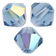 Perles toupies Preciosa - Rondelle Bead 4 mm - Malibu Blue AB x30