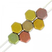 Perles en verre tchèque Honeycomb 6 mm Metallic Iris Satin x20