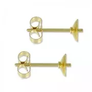 Clous d'oreilles pour rondes semi-percées 6 8 et 10 mm Gold Filled (or laminé) x2