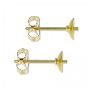 Clous d'oreilles pour rondes semi-percées 6 8 et 10 mm Gold Filled (or laminé) x2