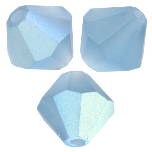 Perles toupies Preciosa - Rondelle Bead 6 mm - Malibu Blue AB Matt x12