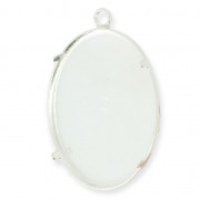 Serti griffe pendentif pour cabochon 30x22 mm en Argent 925 x1