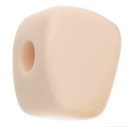 Perle cube irrégulier 15x13 mm en résine opaque - Ivoire x1
