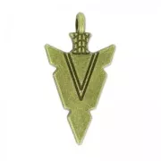 Pendentif tête de flèche 30 mm bronze x1