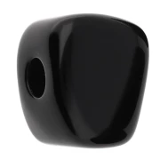 Perle cube irrégulier 15x13 mm en résine opaque - Noir x1
