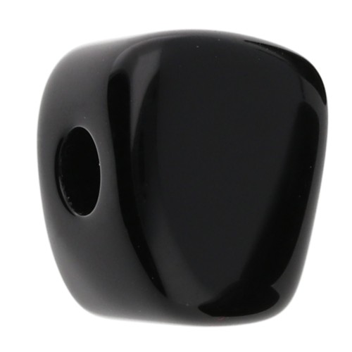 Perle cube irrégulier 15x13 mm en résine opaque - Noir x1