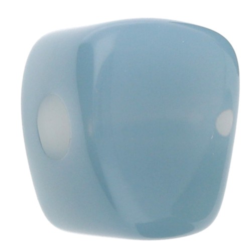 Perle cube irrégulier 15x13 mm en résine transparente - Bleu céladon x1