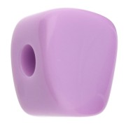 Perle cube irrégulier 15x13 mm en résine opaque - Lilas x1