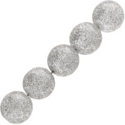 Perles rondes 8 mm en résine transparente - Argenté pailleté x10|raw }}