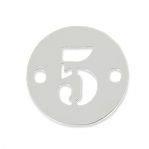 Intercalaire 2 trous rond chiffre 5 - 8.5 mm en Argent 925 x1