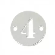Intercalaire 2 trous rond chiffre 4 - 8.5 mm en Argent 925 x1