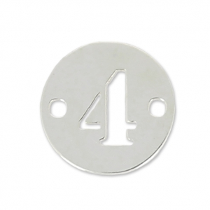 Intercalaire 2 trous rond chiffre 4 - 8.5 mm en Argent 925 x1