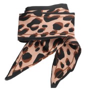 Ruban foulard imitation soie - 50 mm - Léopard marron - Noir x85 cm|raw }}