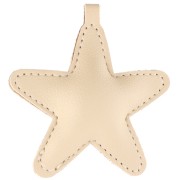Pendentif étoile 68 mm pour bijou de sac - PU - Beige x1
