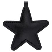 Pendentif étoile 68 mm pour bijou de sac - PU -Noir x1