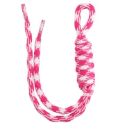 Attache paracorde pour porte clés et grigri de sac - 22 cm - Fuchsia - Blanc x1