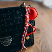 Attache paracorde pour porte clés et grigri de sac - 22 cm - Rose clair Blanc x1