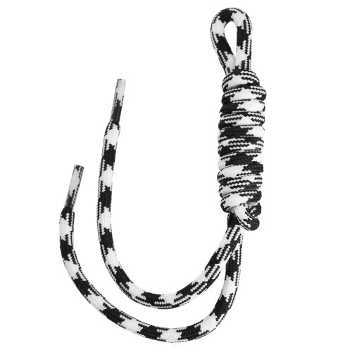 Attache paracorde pour porte clés et grigri de sac - 22 cm - Noir - Blanc x1