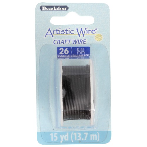 Fil de cuivre Artistic Wire 0.41 mm anti-ternissement - Noir x13.7m